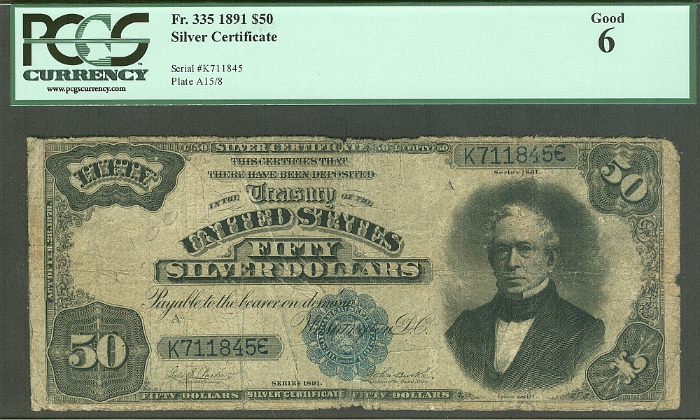 Fr.335, 1891 $50 Silver Certificate, Good